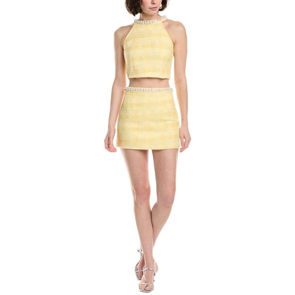70/21 Womens  2Pc Top & Mini Skirt Set, Yellow